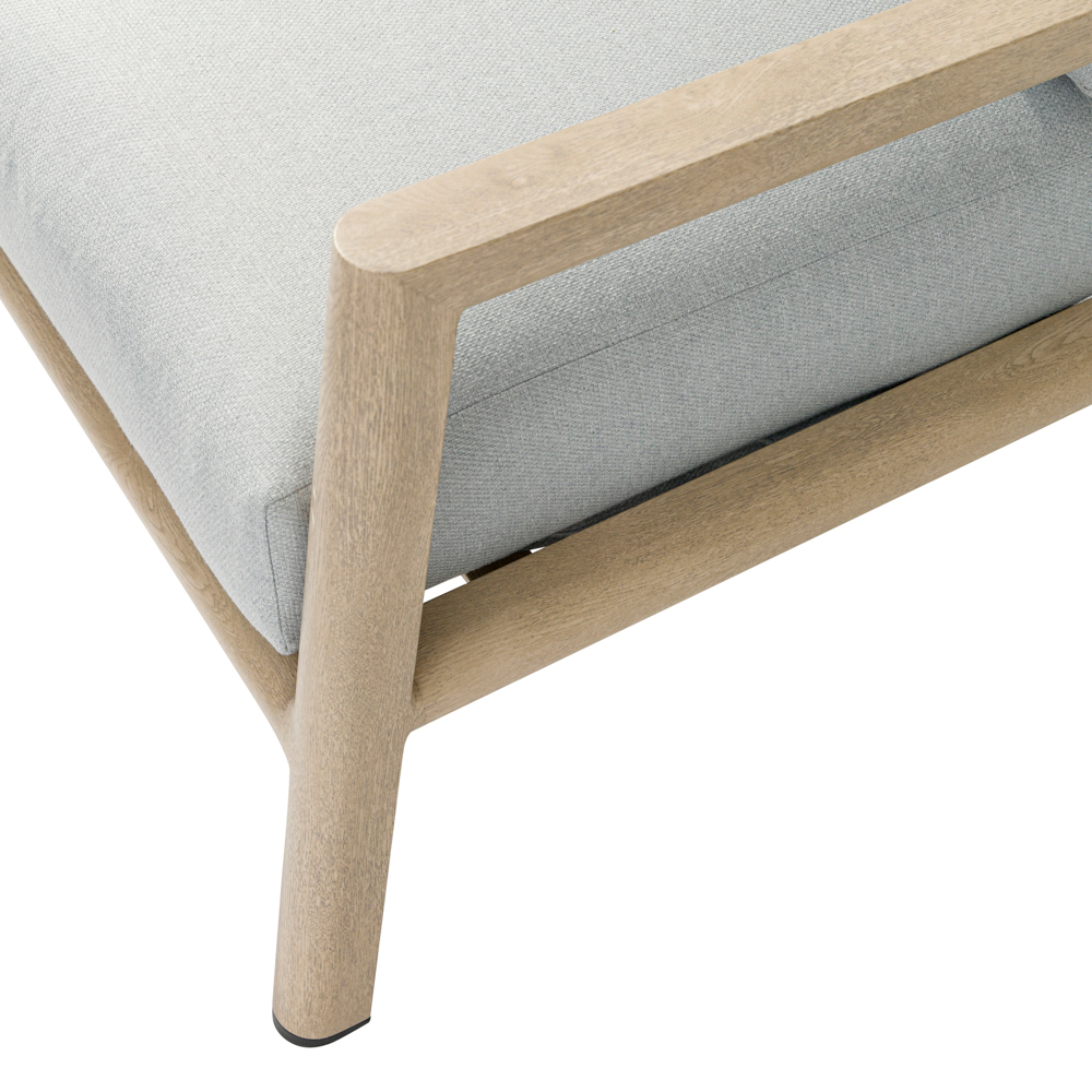 Sofa 1 plaza Harmony. Aluminio efecto madera y cuerda natural