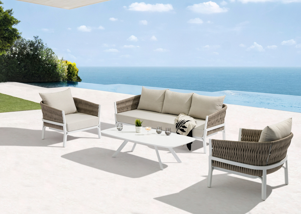 Mesa  de centro Anmore  alu blanco