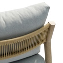 Sofa 1 plaza Harmony. Aluminio efecto madera y cuerda natural