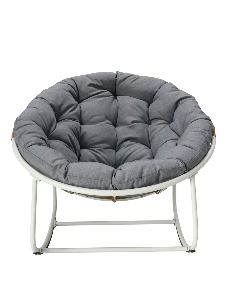 Butaca balancin Bely aluminio y rattan sintetico