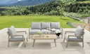Sofa 1 plaza Harmony. Aluminio efecto madera y cuerda natural