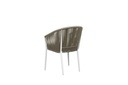 Sillon Ukiah Aluminio blanco. Cuerda greige cojin greige
