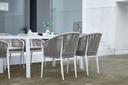 Sillon Ukiah Aluminio blanco. Cuerda greige cojin greige
