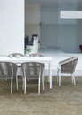 Sillon Ukiah Aluminio blanco. Cuerda greige cojin greige