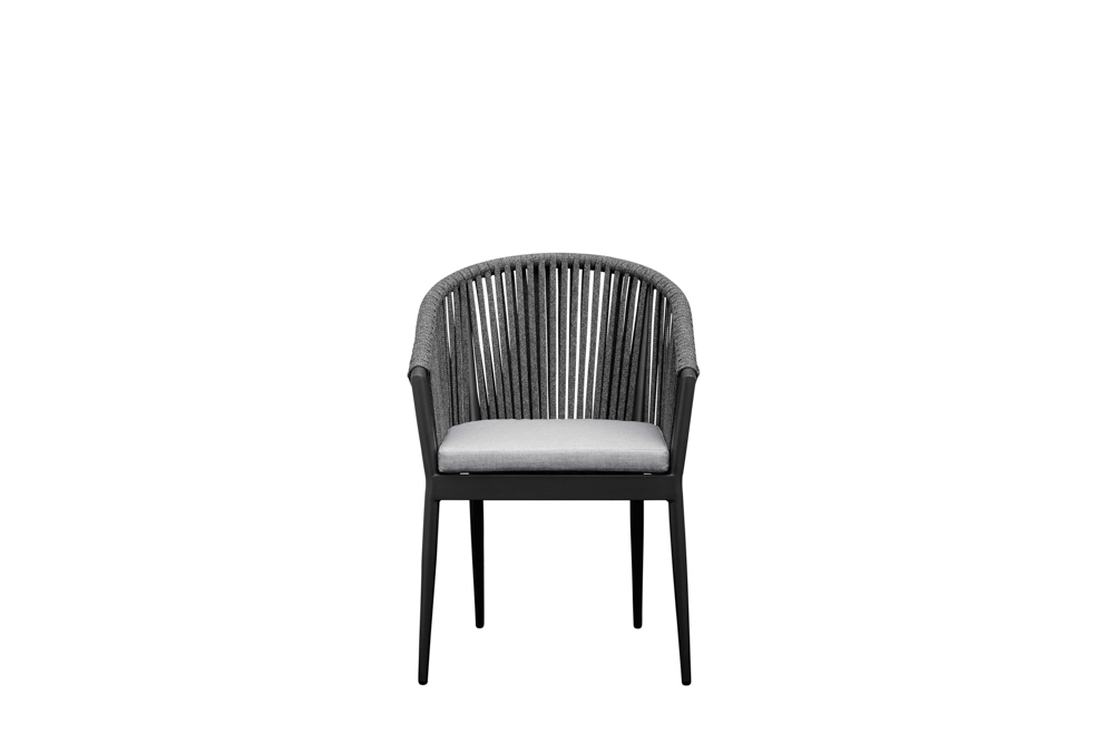 Sillon Ukiah Aluminio antracita. Cuerda antracita y cojin antracita