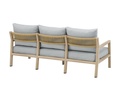 Sofa 3 plazas Harmony. Aluminio efecto madera y cuerda natural