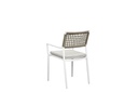 Sillon samoa aluminio blanco. Cuerda greige cojin greige