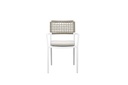 Sillon samoa aluminio blanco. Cuerda greige cojin greige