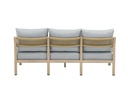 Sofa 3 plazas Harmony. Aluminio efecto madera y cuerda natural