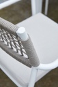 Sillon samoa aluminio blanco. Cuerda greige cojin greige