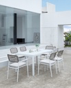 Sillon samoa aluminio blanco. Cuerda greige cojin greige