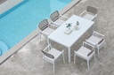 Sillon samoa aluminio blanco. Cuerda greige cojin greige
