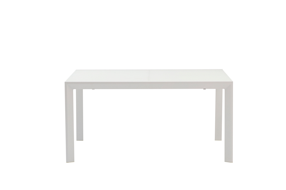 Mesa extensible ORICK 100*150/225 alum.blanco cristal blanco
