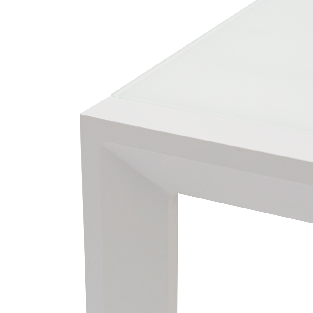 Mesa extensible ORICK 100*150/225 alum.blanco cristal blanco