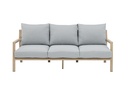 Sofa 3 plazas Harmony. Aluminio efecto madera y cuerda natural