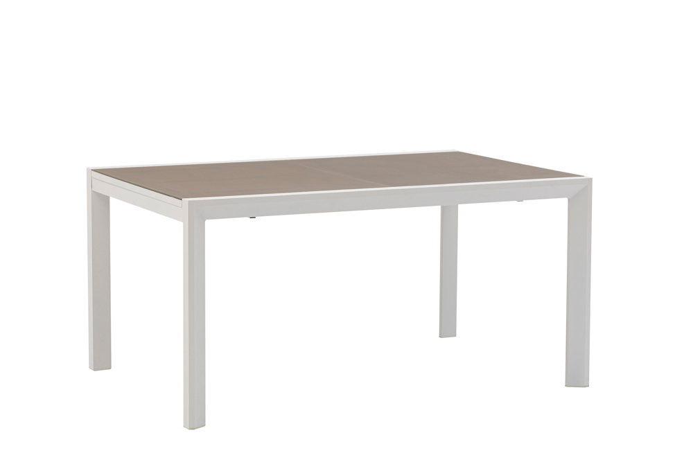 Mesa extensible ORICK 100*150/225 alum.blanco cristal Taupe