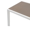 Mesa extensible ORICK 100*150/225 alum.blanco cristal Taupe