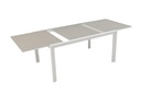 Mesa extensible ORICK 100*150/225 alum.blanco cristal gris claro