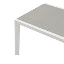 Mesa extensible ORICK 100*150/225 alum.blanco cristal gris claro