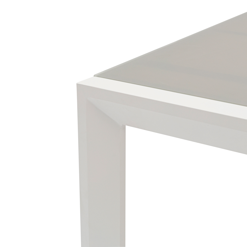 Mesa extensible ORICK 100*150/225 alum.blanco cristal gris claro