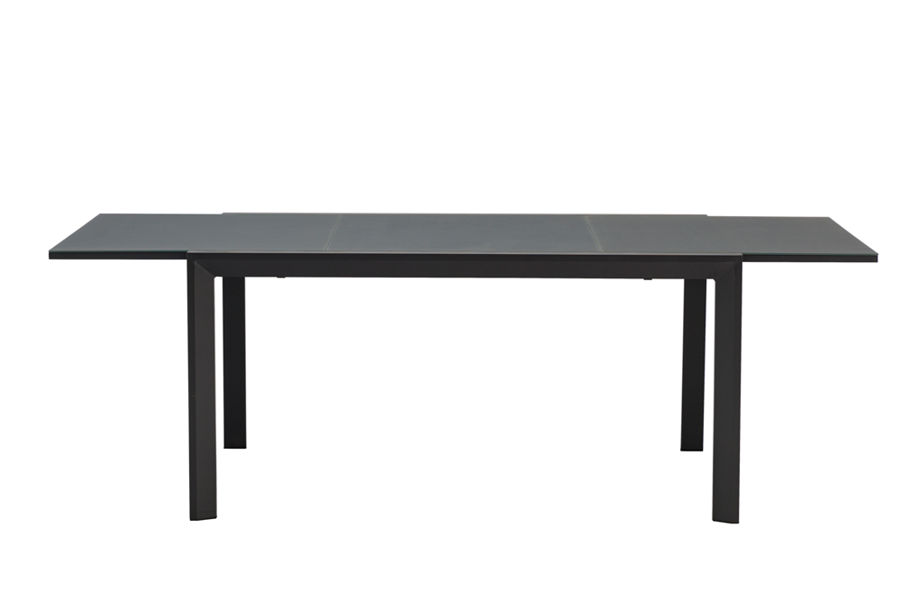 Mesa extensible ORICK 100*150/225 alum.antracita  cristal antracita