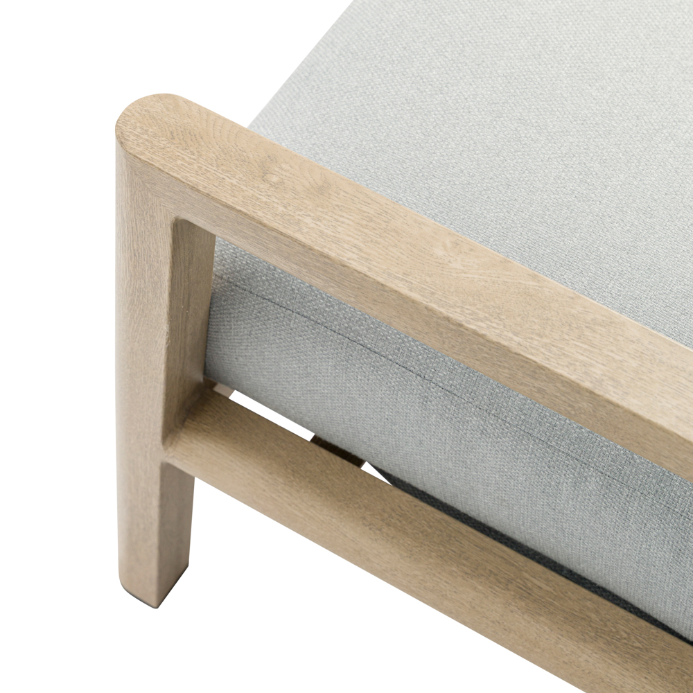Sofa 3 plazas Harmony. Aluminio efecto madera y cuerda natural