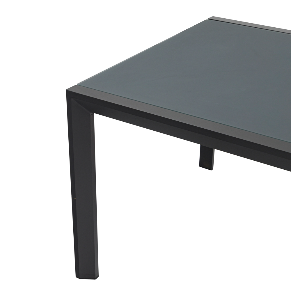 Mesa extensible ORICK 100*150/225 alum.antracita  cristal antracita