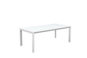 Mesa extensible ORICK 100*200/300 alum.blanco cristal blanco