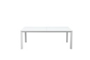 Mesa extensible ORICK 100*200/300 alum.blanco cristal blanco
