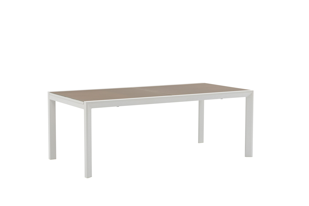 Mesa extensible ORICK 100*200/300 alum.blanco cristal Taupe