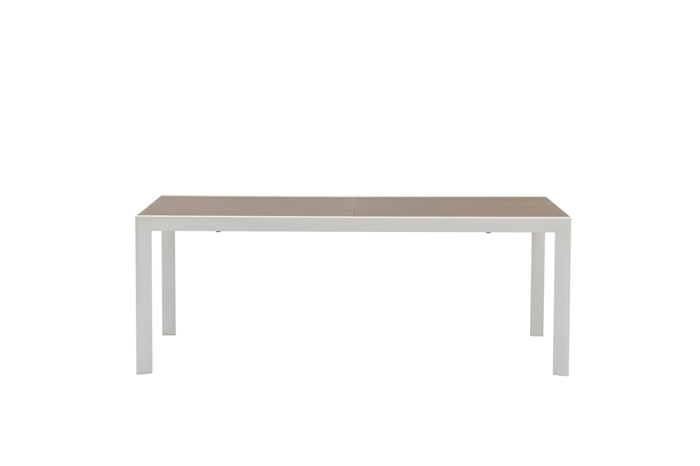 Mesa extensible ORICK 100*200/300 alum.blanco cristal Taupe