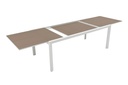 Mesa extensible ORICK 100*200/300 alum.blanco cristal Taupe
