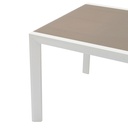 Mesa extensible ORICK 100*200/300 alum.blanco cristal Taupe