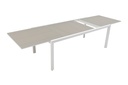 Mesa extensible ORICK 100*200/300 alum.blanco cristal gris claro