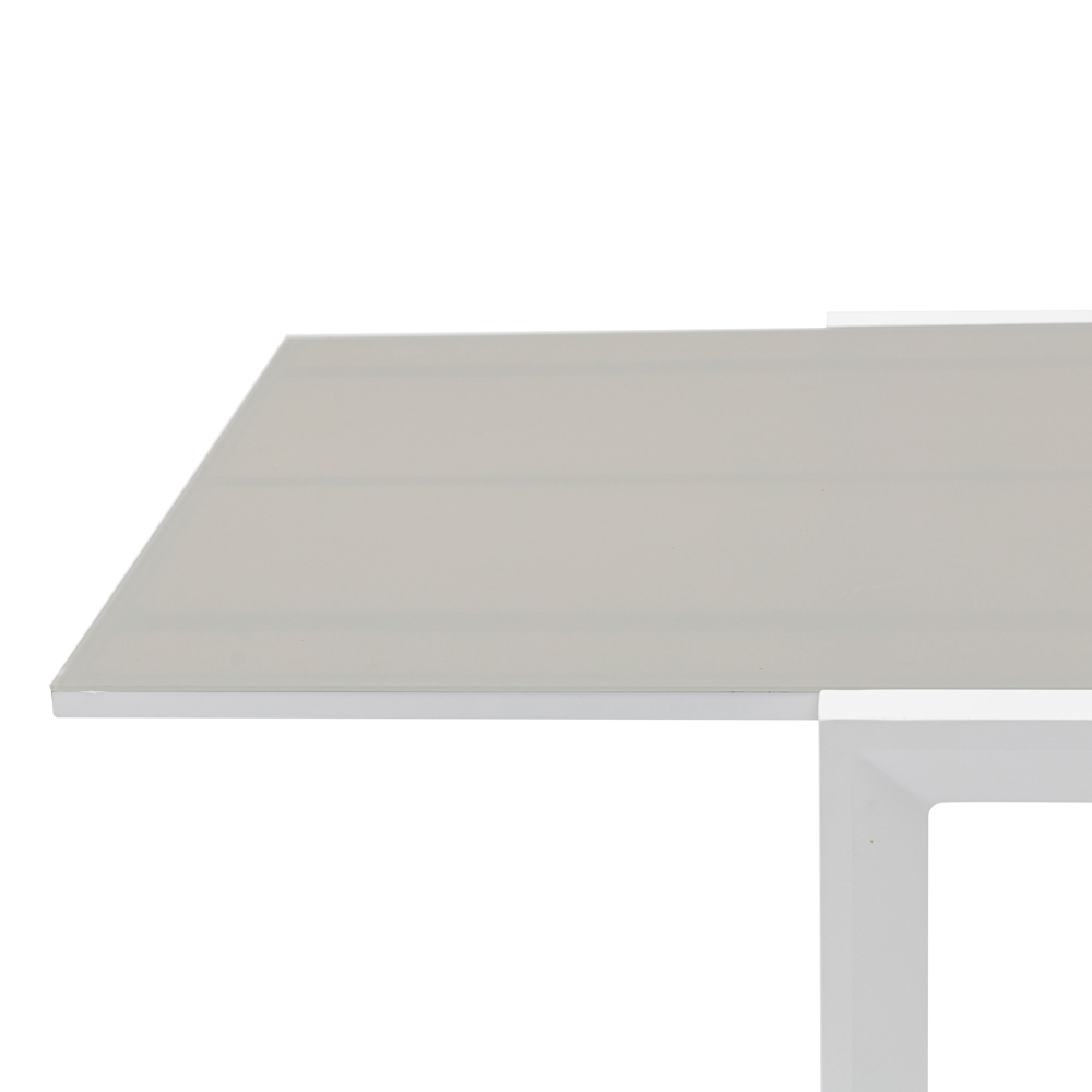 Mesa extensible ORICK 100*200/300 alum.blanco cristal gris claro