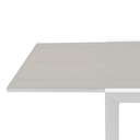 Mesa extensible ORICK 100*200/300 alum.blanco cristal gris claro