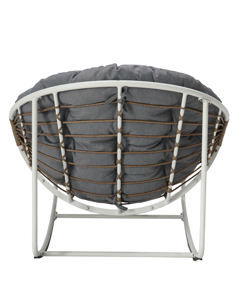 Butaca balancin Bely aluminio y rattan sintetico