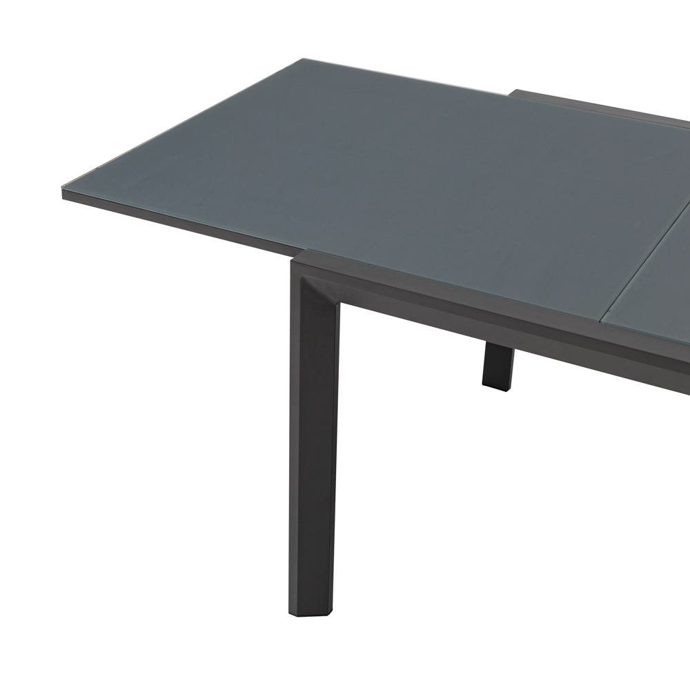 Mesa extensible ORICK 100*200/300 alum.antracita  cristal antracita
