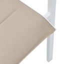 Sillon de  comedor ORICK aluminio blanco y textil taupe