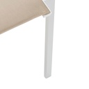 Sillon de  comedor ORICK aluminio blanco y textil taupe