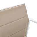 Sillon de  comedor ORICK aluminio blanco y textil taupe