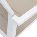 Sillon de  comedor ORICK aluminio blanco y textil taupe