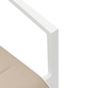 Sillon de  comedor ORICK aluminio blanco y textil taupe