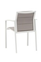 Sillon de  comedor ORICK aluminio blanco y textil gris  claro