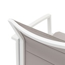 Sillon de  comedor ORICK aluminio blanco y textil gris  claro