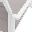 Sillon de  comedor ORICK aluminio blanco y textil gris  claro