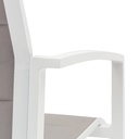 Sillon de  comedor ORICK aluminio blanco y textil gris  claro