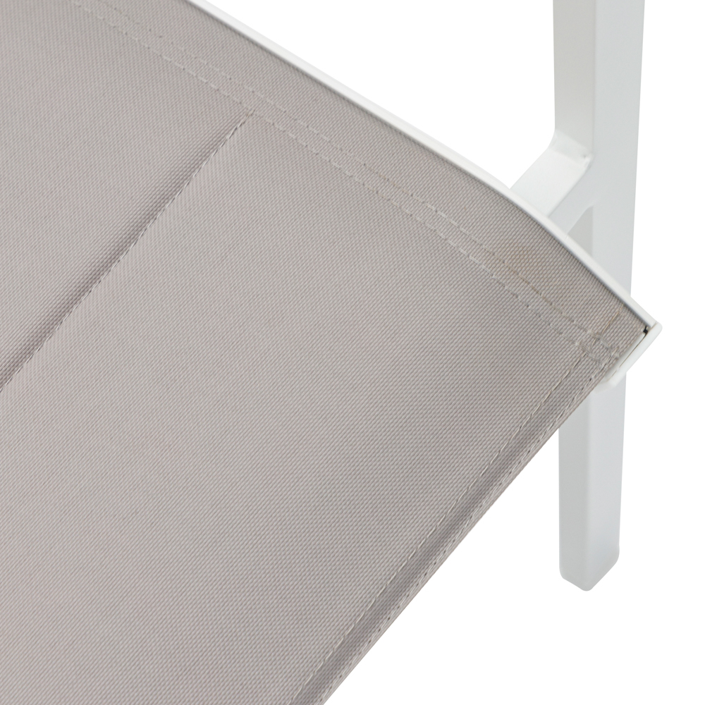 Sillon de  comedor ORICK aluminio blanco y textil gris  claro
