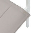 Sillon de  comedor ORICK aluminio blanco y textil gris  claro