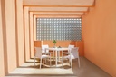 Sillon de  comedor ORICK aluminio blanco y textil blanco